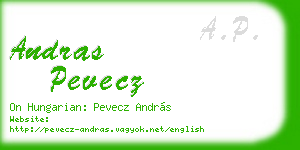 andras pevecz business card