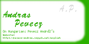 andras pevecz business card